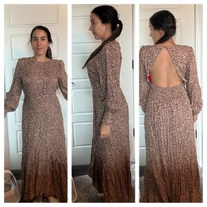 AFRM Blush Leopard Open-Back Maxi Dress